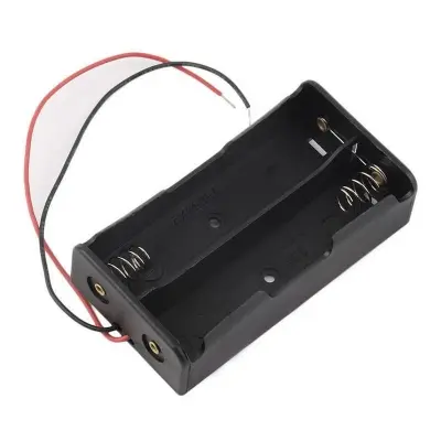 Picture of 3.7V 18650 Double Lithium Battery Storage Case Box Holder (Black)