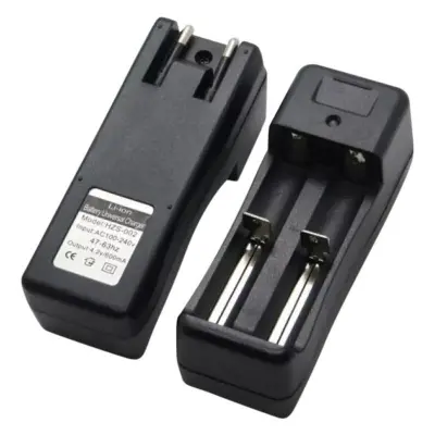 Picture of Universal double Charger For 3.7V 18650 16340 14500 Li-ion Rechargeable Battery (Black)