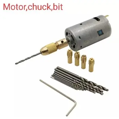 Picture of DC12 Volt Drill Motor,Chuck and Bit Package (Multicolor)