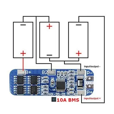 Picture of 10A BMS Electrical Lithium Battery Protection Circuit Board 3S 12V 18650 (Silver)