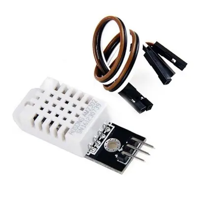 Picture of DHT22 DHT-22 DC 3.3V-5V 3 Pin Temperature And Relative Humidity Sensor AM2302 Module With Matching Cables Digital Temperature Humidity Sensor Module For Arduino DIY (Silver)