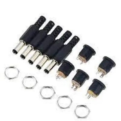 Picture of DC Male Jack and Female Socket Combo Pack 2.1mm- 10pcs (Black)