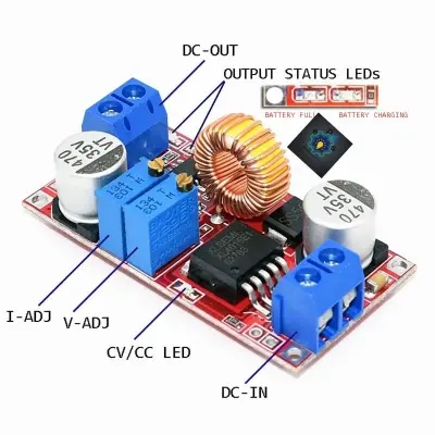 Picture of XL4015 5A DC to DC CC CV Lithium Battery Step down Charging Board Led Power Converter Lithium Charger Step Down Module XL4015E1 (Silver)