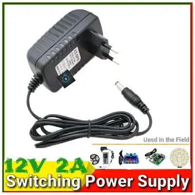 Picture of DC 12V 2A Power Supply Adapter Power Supply lighting transformer For Security System IP Camera LED Strip light W1209 XH-M452. (Black)