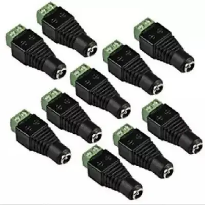 Picture of 10PCS DC Power Balun Connector Adapter Plug female soket (Black)