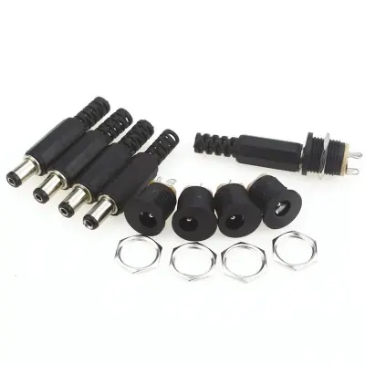 Picture of DC Male Jack and Female Socket Combo Pack 2.1mm- 10pcs (Black)