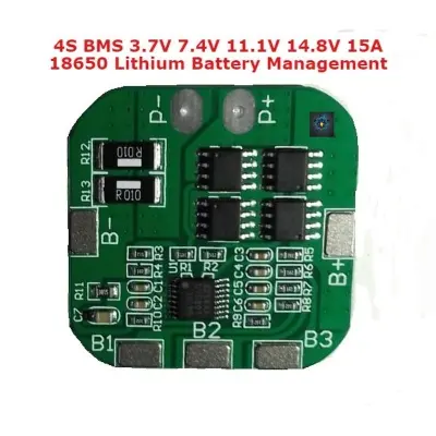 Picture of 4S BMS 3.7V 7.4V 11.1V 14.8V 15A 18650 Lithium Battery Management System Board (Silver)