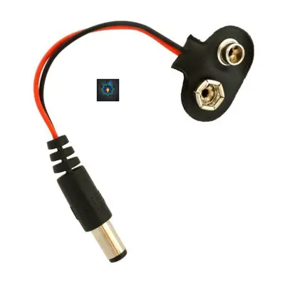 Picture of 9 Volt Battery Connector With DC Jack & Socket (Black)