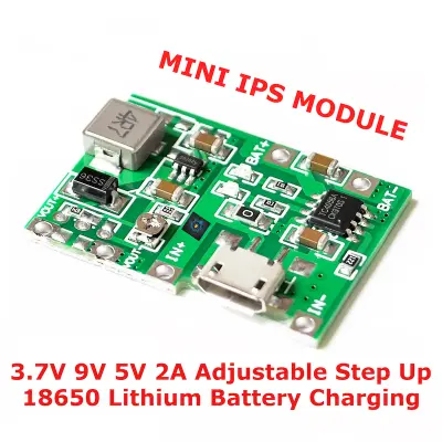 Picture of 3.7V 9V 5V 2A Adjustable Step Up 18650 Lithium Battery Charging and Discharge Integrated Module (Silver)
