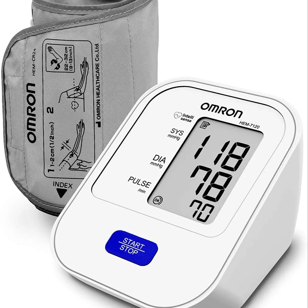 Picture of Omron Automatic Blood Pressure Monitor HEM-7120/ Omron HEM 7120 Upper Arm Automatic Blood Pressure Home B P Monitor Bp Machine Hem 7120/Made in Vietnam