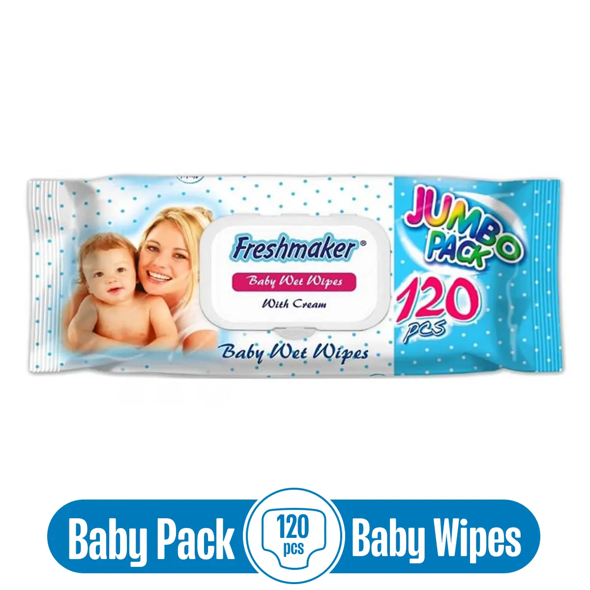Picture of Freshmaker Wet Wipes Jumbo Baby Pack - 120 Pcs - Turkey