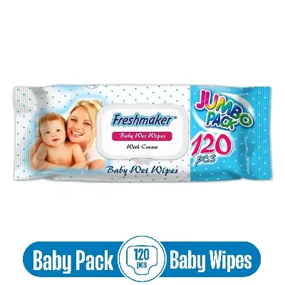 Picture of Freshmaker Wet Wipes Jumbo Baby Pack - 120 Pcs - Turkey