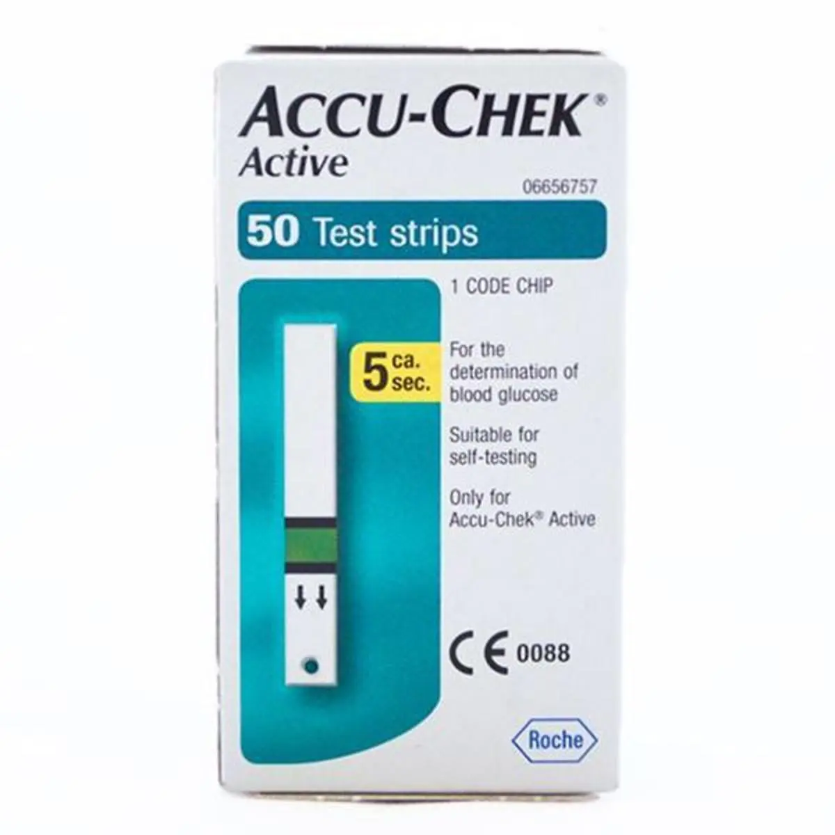 Picture of Accu Chek Active Digital Blood Glucose Meter Test Strips-50Pcs Box