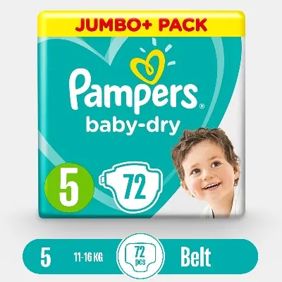 Picture of Pampers Baby Dry Diapers Belt Size 5-(11-16kg)- 72 Pcs