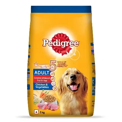 Picture of Pedigree Adult Dry Dog Food - Chicken And Vegetables Flavor - 3Kg Pack