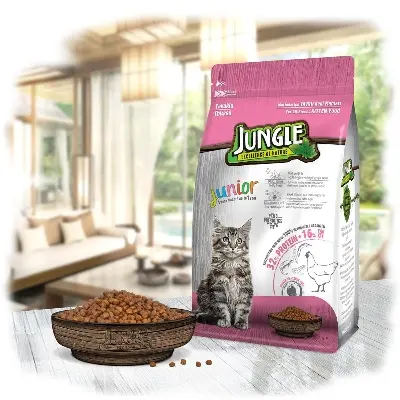 Picture of Jungle Junior Cat Food Chicken & Fish 500gm, Premium Quality, Made in Turkey