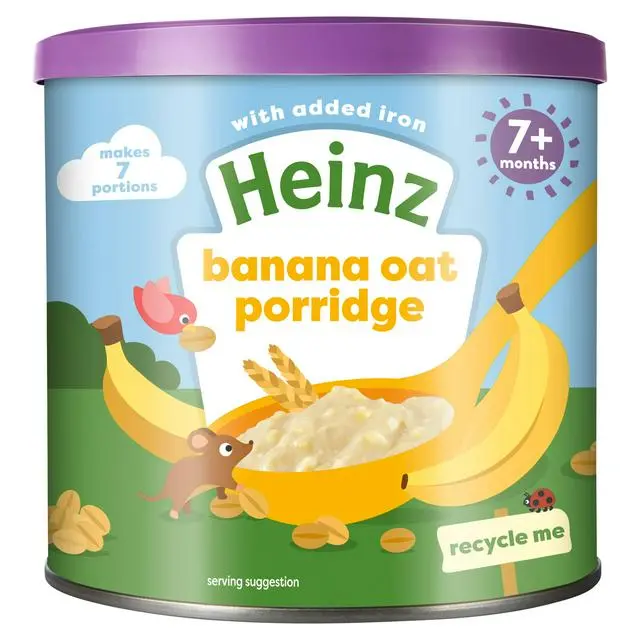 Picture of Heinz Banana Oat Porridge Baby Food 7+ Months 220gm, UK