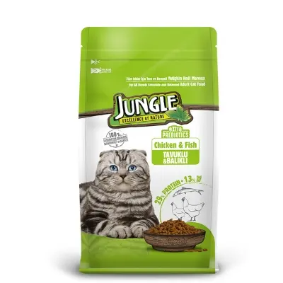 Picture of Jungle Adult Cat Food Chicken & Fish 500gm Pack, Made in Turkey