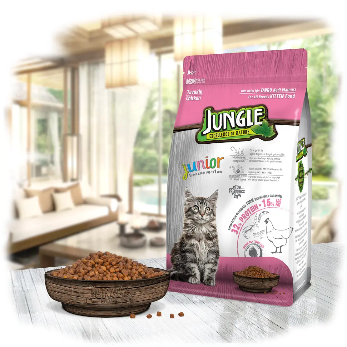 Picture of Jungle Junior Cat Food Chicken & Fish 1.5kg, Premium Quality, Made in Turkey