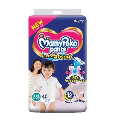 Picture of Mamy_poko Baby Diapers XXL Pants 40 Pcs Pack (15-25kg), India