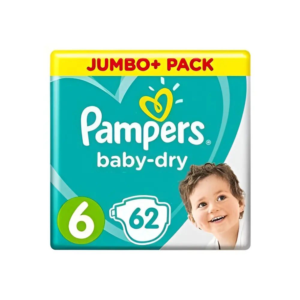 Picture of Pampers Baby Diaper Belt System Size 6, 13-18kg 62 Pcs Pack, Made in UK