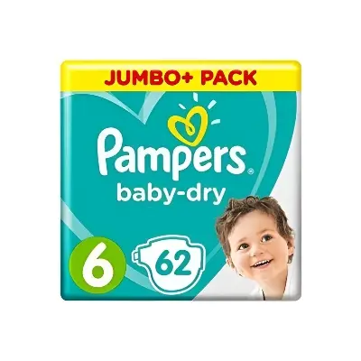 Picture of Pampers Baby Diaper Belt System Size 6, 13-18kg 62 Pcs Pack, Made in UK