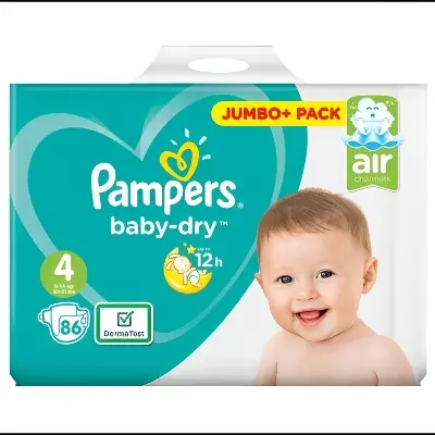 Picture of Pampers Baby Diaper Belt System Size 4, 9-14kg 86 Pcs Pack, Made in UK