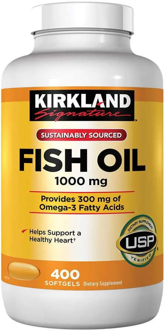 Picture of Kirkland Signature Fish Oil 1000mg 400 Softgels, Made in USA