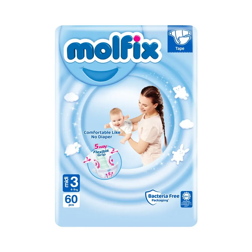 Picture of Molfix Baby Diaper Belt 3 Midi 4-9 kg 58 Pcs Pack, Made in Turkey