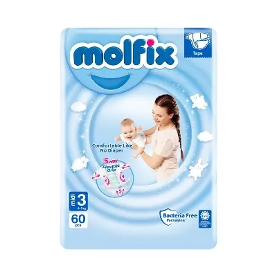 Picture of Molfix Baby Diaper Belt 3 Midi 4-9 kg 58 Pcs Pack, Made in Turkey