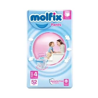 Picture of Molfix 4 Pants 9-14 kg Baby Diaper 58 Pcs Pack, Made in Turkey