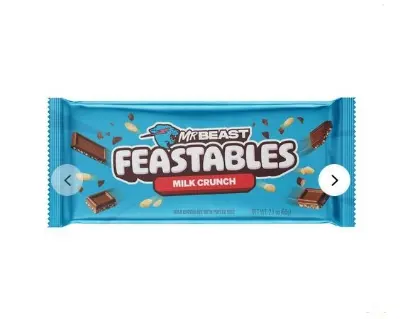 Picture of Feastables Mr Beast Milk Crunch Chocolate Bar 60g, Made in USA