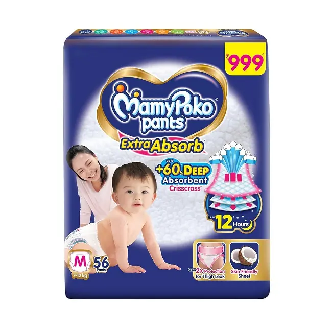 Picture of Mamypoko Medium Pants 7-12kg Baby Diaper 56 Pcs Pack