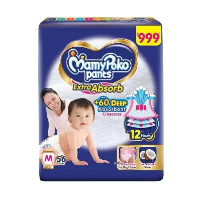 Picture of Mamypoko Medium Pants 7-12kg Baby Diaper 56 Pcs Pack