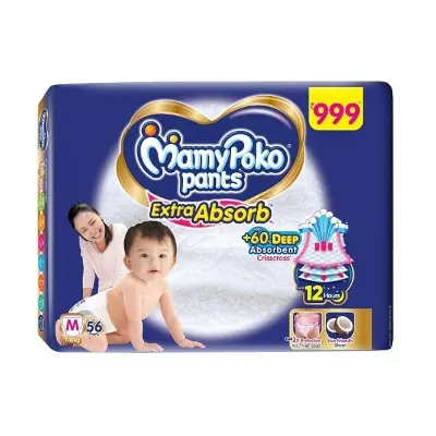 Picture of Mamypoko Medium Pants 7-12kg Baby Diaper 56 Pcs Pack
