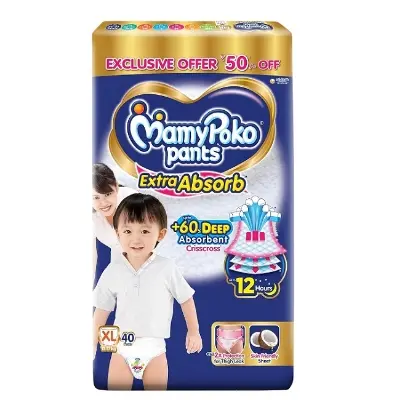 Picture of Mamypoko XL Pants 12-17kg Baby Diaper 40 Pcs Pack