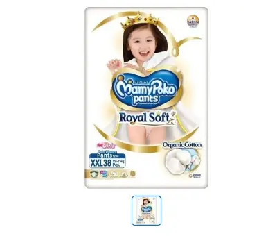 Picture of MamyPoko Royal Soft Pants (Girls) XXL 38 Pieces, Made in Indonesia
