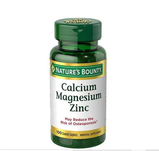 Picture of Nature's Bounty Calcium, Magnesium and Zinc 100 Capsules, Made in USA