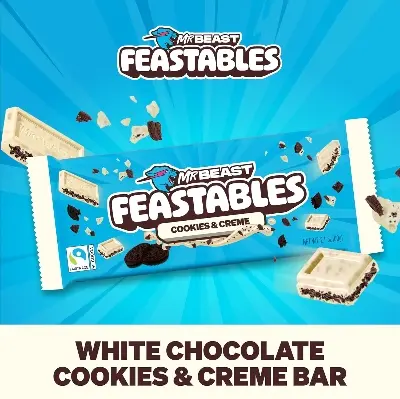 Picture of Mr Beast Feastables Chocolate Cookies & Creme 60g Pack,  Made in USA