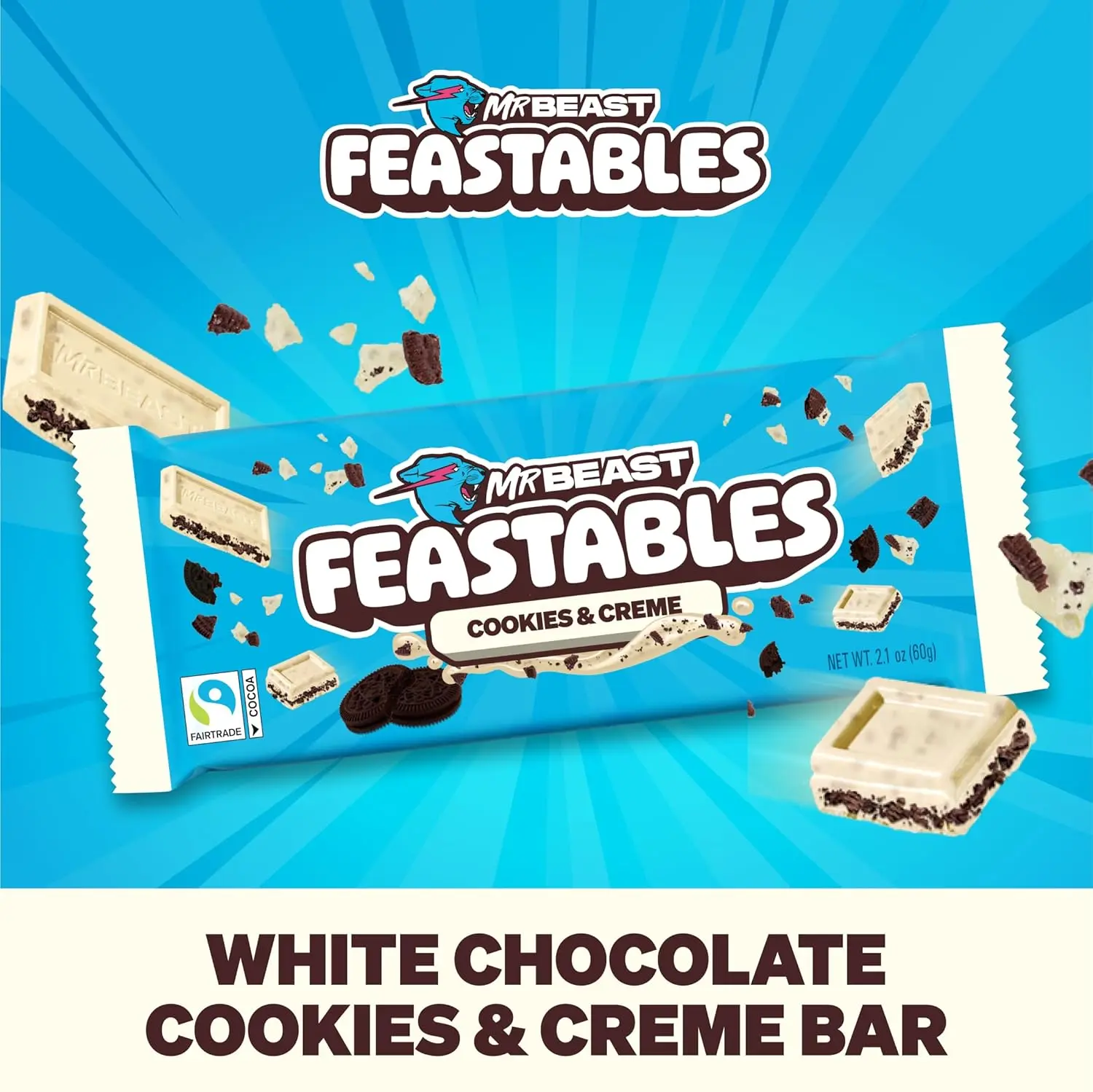 Picture of Mr Beast Feastables Chocolate Cookies & Creme 60g Pack Wholesale