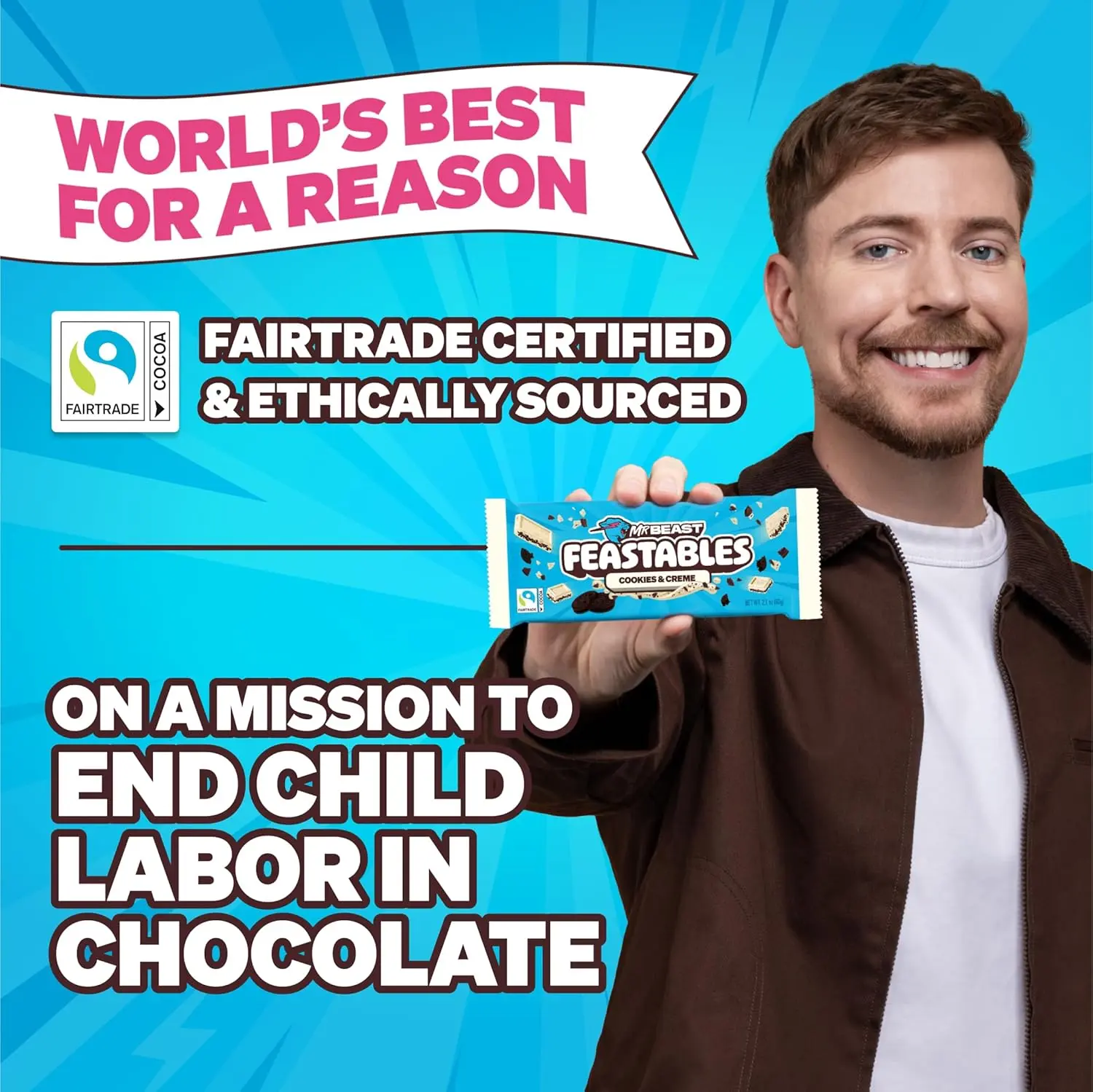 Picture of Mr Beast Feastables Chocolate Cookies & Creme 60g Pack Wholesale