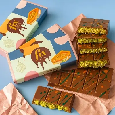 Picture of Fix Dessert Chocolatier Kunafa Pistachio Luxury Dubai Chocolate Bar 200g