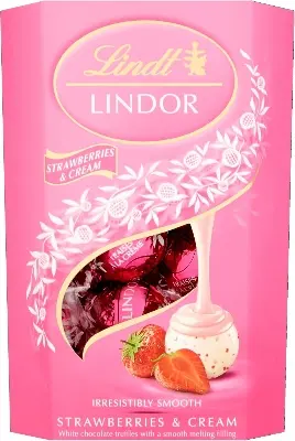 Picture of Lindt Lindor Strawberries and Cream Chocolate Truffles – 200g Box Wholesale Express BD