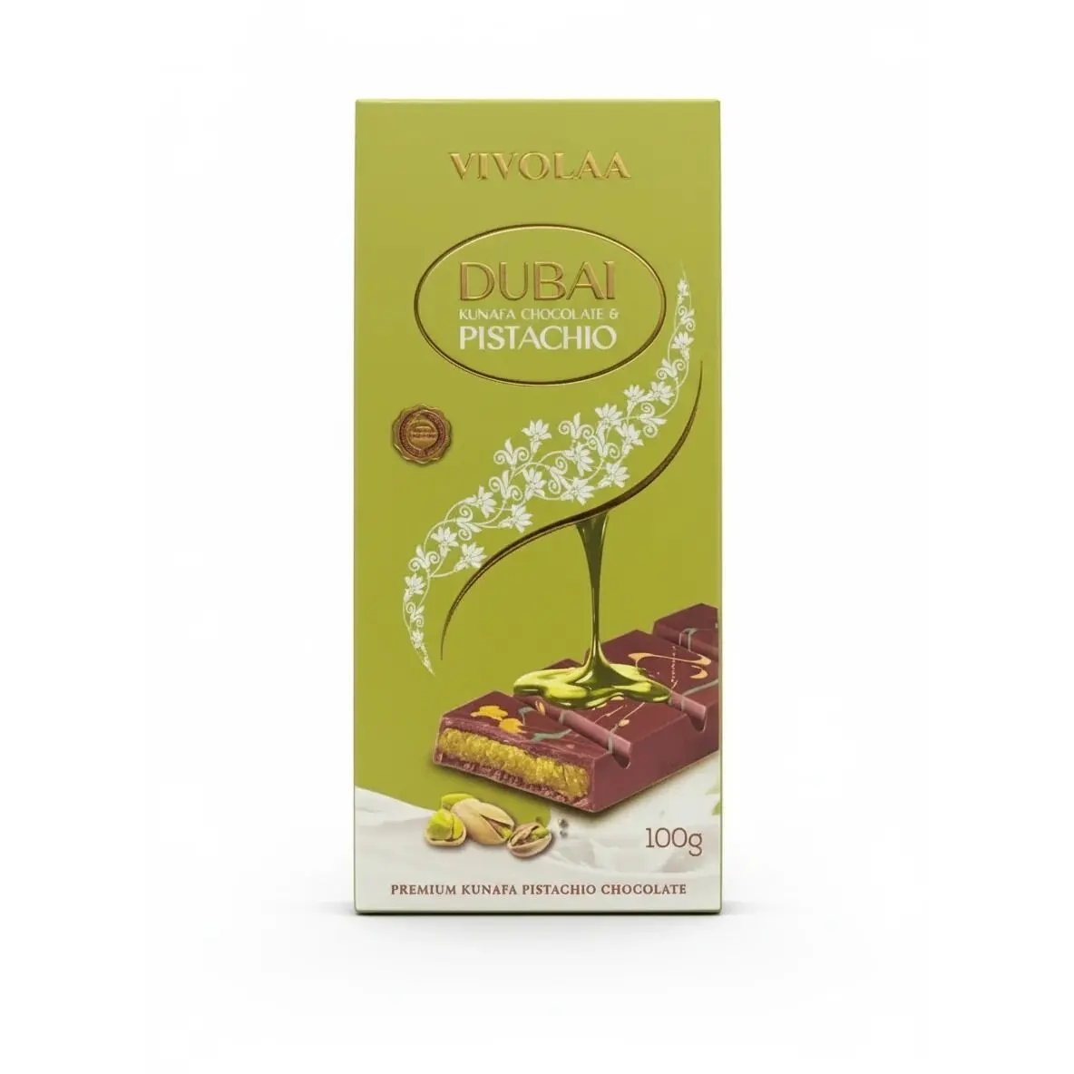 Picture of VIVOLAA Dubai Kunafa Chocolate Pistachio 100gm Wholesale Express BD