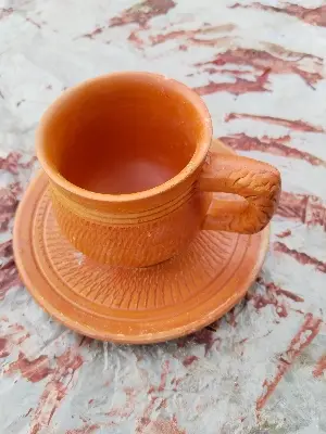 Picture of Matir _Clay Tea Cup with prece. Matir cup. Matir Tea cup. Handmade
