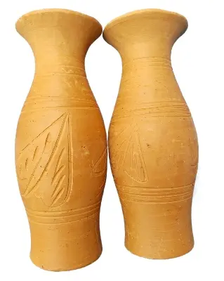 Picture of Matir Fuldani flower vase_Clay Flower Vase medium size_ plane -5 inch ( 1 pces)