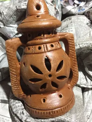 Picture of Clay Hand Made Hariken_ Matir Hariken Lamp small Size