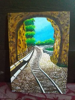 Picture of Canvas Art Acrylic paintings 10/12 inch Train Line New Hand Made printing