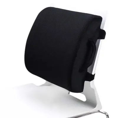 Picture of Soft Memory Foam Lumbar Support Pillow for Office Chair, Car Seat & Home - Ergonomic Back Cushion for Back Pain Relief(Black)