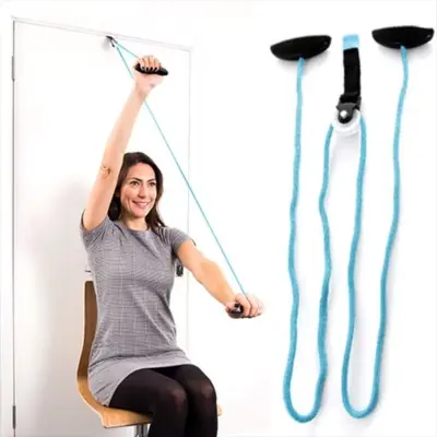 Picture of Overhead Pulley Exercise Kit for Home Gym & Physical Therapy – Hand Shoulder Pulley with Rope & Plastic Handles
